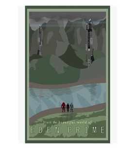 Mass Effect Eden Prime Seyahat Posteri Fan Sanatı Tablo Ahşap Poster Dekoratif
