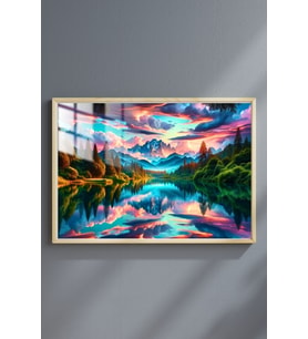 Manzara Doğa Çerçeveli Metal Poster Tablo