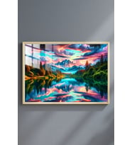 Manzara Doğa Çerçeveli Metal Poster Tablo