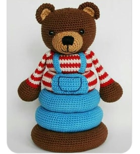 Ayıcık Eğitici Oyuncak Amigurumi Organik Oyuncak