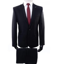 Jan Carlucci Yünlü Slimfit Drop 6 Takım (Siyah)