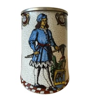 Rönesans Dönemi Asilzade Figürlü Antika Nostaljik Zin Kapaklı Bira Bardağı