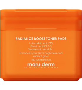 Maruderm Aydınlatıcı ve Canlandırıcı Hidrojel Tonik Ped 100 Adet -L-Ascorbic %3, Tranexamic %1, Ferulic %0.5