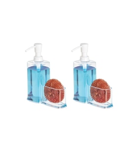 SÜNGERLİKLİ BEYAZ SIVI SABUNLUK 2 ADET 15X7X20CM 470ML
