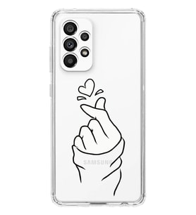 Samsung Galaxy A73 Uyumlu Kalp Desenli Şeffaf Telefon Kılıfı