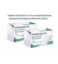Yetişkin Göz Pedi 6.5 x 9.5 cm Steril Yapışkanlı Göz Bandı 50’li 2 Kutu Göz Kapama Pedi