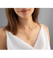 Altın Kaplama Sri Yantra Gümüş Kolye