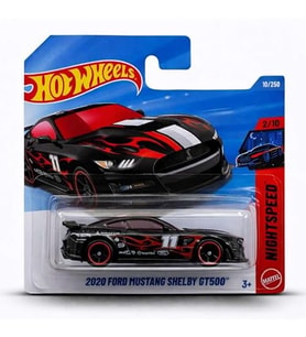 Hot Wheels 2020 Ford Mustang Shelby Gt500 - Black - Short Card - Jjk68 (1/64) (Çok Renkli)