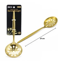 Metal Servis Kevgiri - 27 cm - Gold Renk