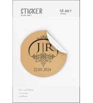 Kraft Etiket Sticker Süs Etiketi 48 Adet 4x4 Cm