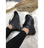 Kinetix Suomy Pu W 4PR Kadın Spor Ayakkabı Siyah Gri