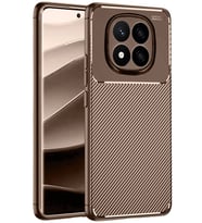 Redmi Note 14 Pro 5G Kılıf Auto Focus Karbon Kapak - Kahverengi