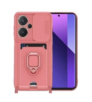 Redmi Note 13 Pro Plus Kılıf Zuma Kartvizitli Yüzüklü Silikon - Pembe