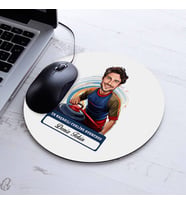 Kişiye Özel Hediye Karikatürlü Erkek Curling Oyuncusu Mousepad