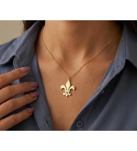 Kişiye Özel Tasarım Zambak Çiçeği Kolye 925K Gümüş (Gold)
