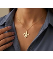 Kişiye Özel Tasarım Zambak Çiçeği Kolye 925K Gümüş (Gold)