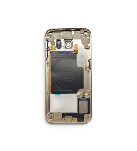 G925 Orta Kasa Galaxy S6 Edge Uyumlu Gold Renk Orta Kasa Çerçeve + Ses Açma ON OFF Tuş Plastik Kamera Camı ve Hoparlör