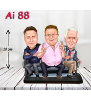 Kişiye Özel Ahşap Biblo - Aile Karikatür Biblo - 3 Kişilik Aile Biblo 25