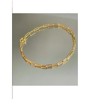 925 Ayar Gümüş Gold Kaplama Ataç Zincir Minimalist Bileklik