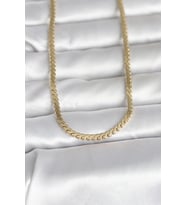 CM 14K Gold Renk Yassı Ezme Zincir Model 60 cm Kadın Kolye 5886 - HPSBYI1744-1921