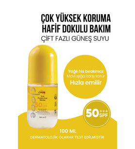 Çok Yüksek Korumalı Hafif ve Yağsız Yapılı Nemlendirici Çift Fazlı Güneş Suyu 200 ml