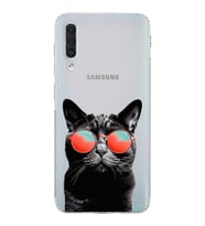 PrintiFy Samsung Galaxy A50s ile Uyumlu Kedi 3 Kamera Korumalı Şeffaf Kılıf