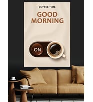 Good Morning Kahve Dekoratif Kanvas - Mdf Ahşap Tablo