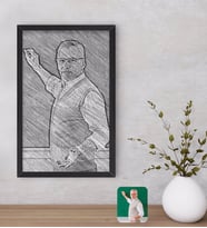 BK Gift Kişiye Özel Erkek Öğretmen Karakalem Tasarımlı Dekoratif Ahşap Siyah Çerçeveli Tablo-1