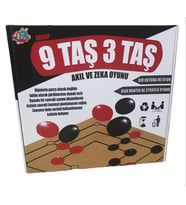 Ahşap 9 Taş 3 Taş Akıl Zeka ve Strateji Oyunu