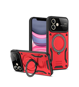 iPhone 11 Kılıf Joy Lens Standlı Kapak - Kırmızı