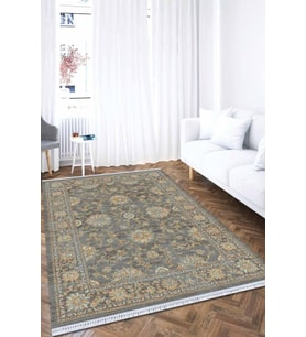 Gri Modern Dokuma Pamuk Tabanlı Kaymaz Kilim KLM015