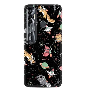 Tecno Spark 6 6 Go 8C 8 Pro 7 7 Spark 9 Pro Kılıf Desemli Silikon Planet Animals 1771