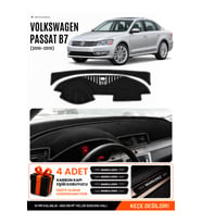 VOLKSWAGEN PASSAT B7 (2010-2015) Uyumlu Torpido Örtüsü Torpido Kılıfı - Siyah