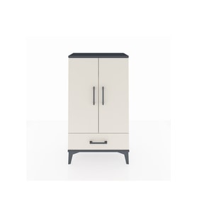 Arges Komodin 3 Raflı Tek Çekmeceli 2 Kapaklı 60x30x106 Antrasit-Aytaşı