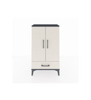 Arges Komodin 3 Raflı Tek Çekmeceli 2 Kapaklı 60x30x106 Antrasit-Aytaşı