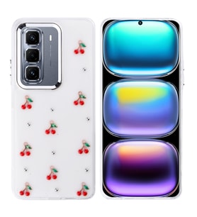 Infinix Hot 50 Pro Plus 4G Uyumlu Kılıf Airbag Tasarımlı Simli Şeffaf Zore Kutup Kapak (Kırmızı)