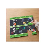 Trafik - Arabalar - Yol Tasarımlı 24 Parça Ahşap Çocuk Puzzle MPK1136