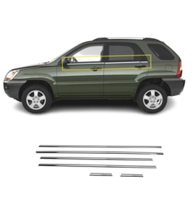 Kia Sportage Krom Cam Çıtası 6 Parça 2005-2009 Arası P.Çelik