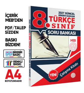 2027 8.Sınıf LGS Türkçe MEB Çalışma Kitabı Soru Bankası (Renkli Baskı A4 Boyutlu) BASKI ÜCRETİ