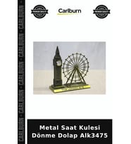 Özel Üretim Dekoratif Hediyelik Masaüstü Ev Aksesuarı Metal Saat Kulesi Dönme Dolap