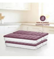 4 Adet 1 Lt. Nora Organizer Buzdolabı Buzluk Düzenleyici Saklama Kabı-MÜRDÜM