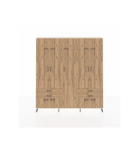 Arges Gardrop 12 Raflı 4 Çekmeceli 2 Askılı 220x30x243 Aytaşı-Çam