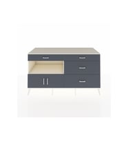 Kronos Konsol Tek Raflı 4 Çekmeceli 2 Kapaklı 176x59x99 Aytaşı-Antrasit
