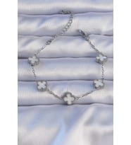 316L Çelik Gümüş Renk Sedefli Baby Boy Yonca Model Bileklik 5886