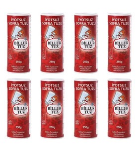 Billur Tuz İyotsuz 250 gr Tuzluklu x 8 Adet