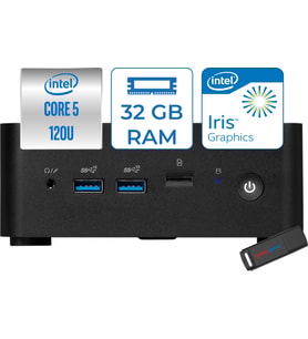 Msı Cubı Nuc Intel Core 5 120U 32GB Ddr5 1tb SSD Iris Xe Graphics Windows 11 Home Mini Bilgisayar 1M013BEUH10 + Zettausbbellek