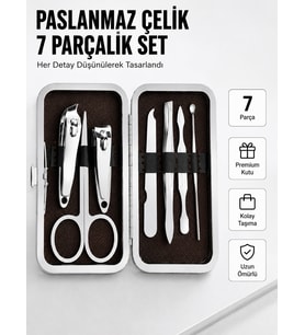 Lexroo Paslanmaz Çelik Kişisel Bakım Seti – 7 Parça