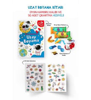 Uzay Boyama Kitabı - Oyun Hamurlu - 3 Yaş +