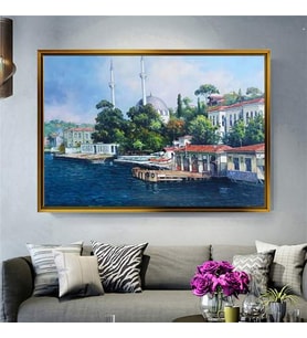 Altın Çerçeveli dekoratif tablo a37 (Gold)