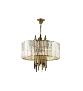 LampaLuce Straordinario Modern Tasarım Salon Sarkıt Avizesi 10'lu Sarı 60x100cm